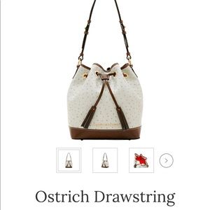 NWOT ostrich drawstring Dooney & Bourke purse